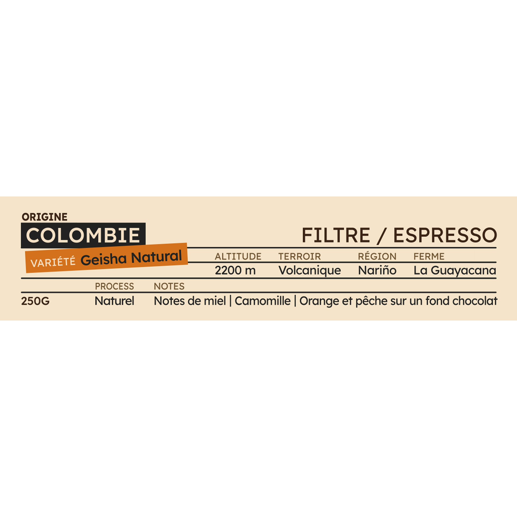 COLOMBIE / GEISHA NATURAL